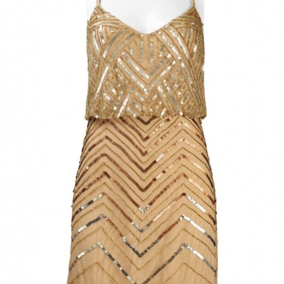 NWT Adrianna Papell Embellished‎ Mesh Blouson Dress - Picture 9 of 12